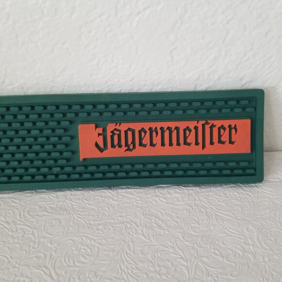Jagermeister Green Orange Rubber Spill Rail Bar Mat 20.25""x3.5" (#1) - Picture 3 of 8